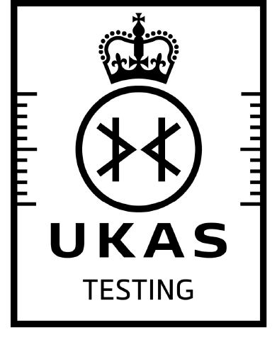 Ukas Accreditation Symbol - Black On White - Testing Black4475 Whitetext